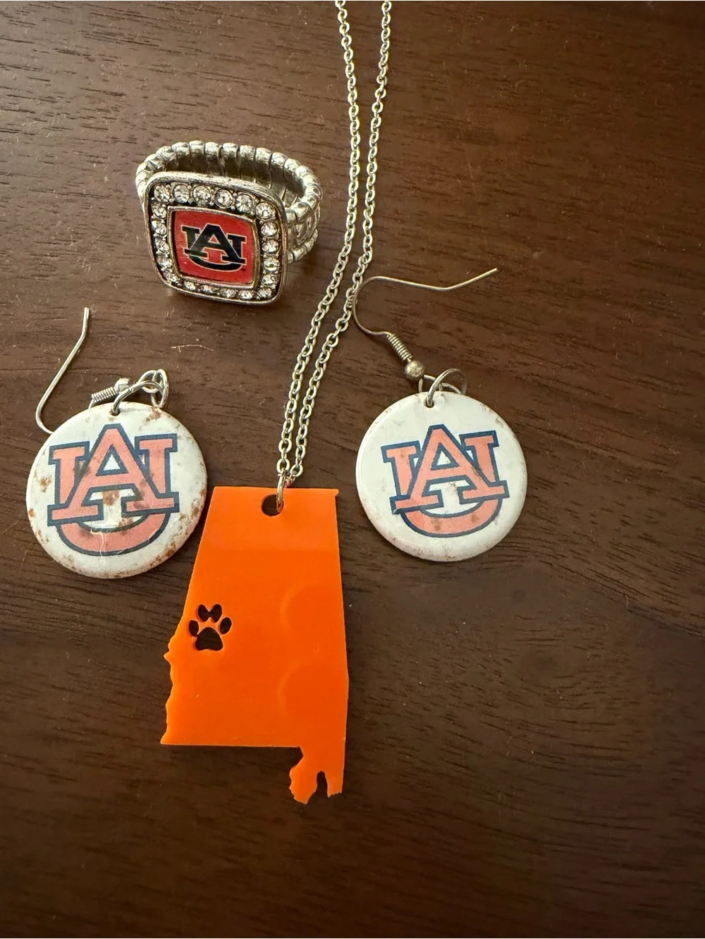 Auburn Orange State Pendant Necklace for Kids
